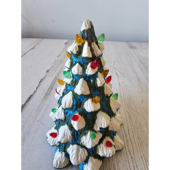 Vintage plaster light tree unique village Xmas decor - Picture 6 of 10